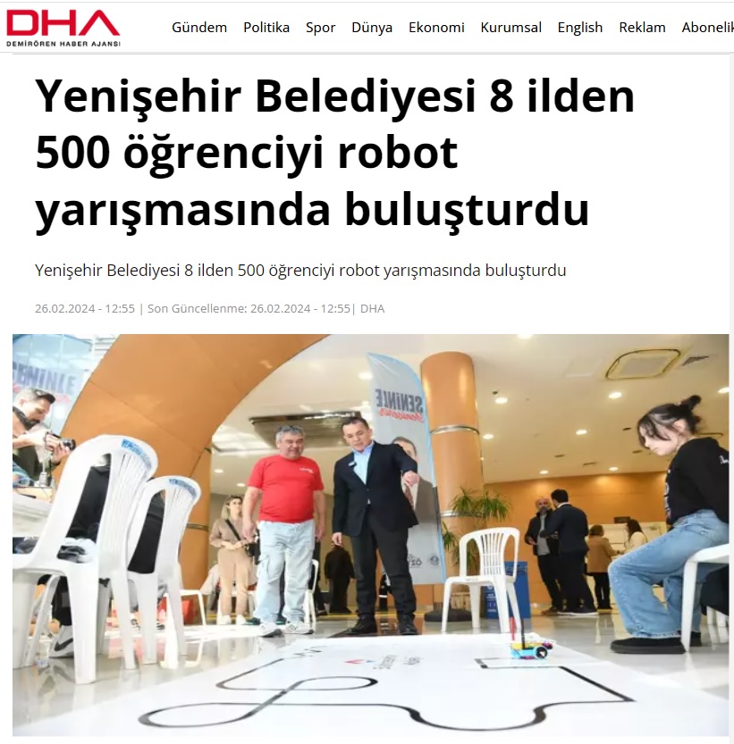 Yenişehir Belediyesi 8 ilden 500 öğrenciyi robot yarışmasında buluşturdu