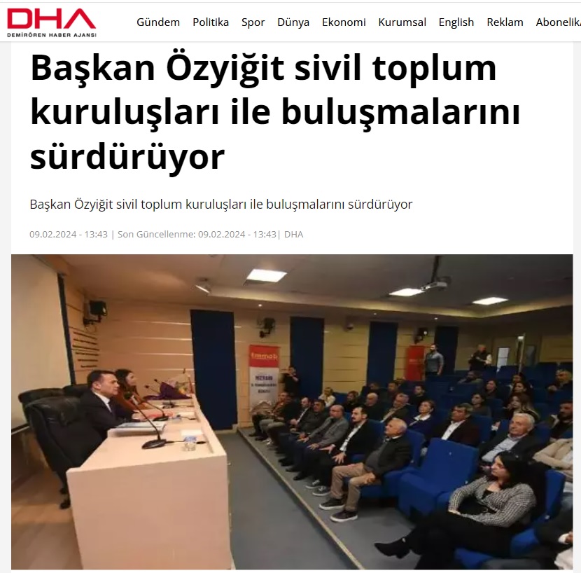 Başkan Abdullah Özyiğit sivil toplum kuruluşları ile buluşmalarını sürdürüyor