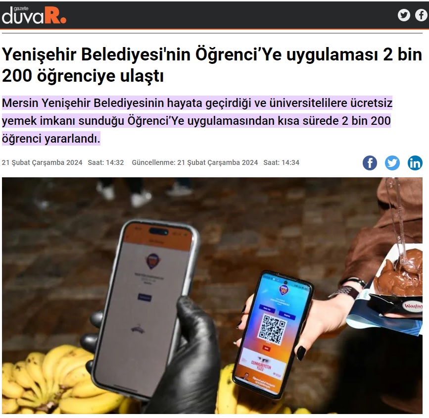Yenişehir Belediyesinin Öğrenci’Ye uygulaması 2 bin 200 öğrenciye ulaştı