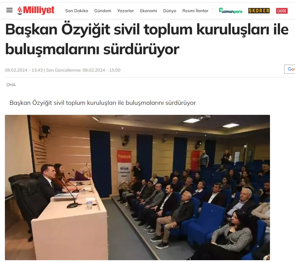 Başkan Abdullah Özyiğit sivil toplum kuruluşları ile buluşmalarını sürdürüyor