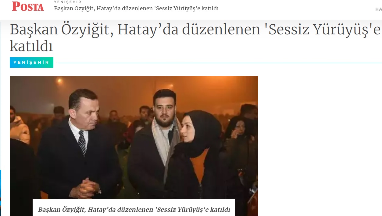 Başkan Abdullah Özyiğit, Hatay’da düzenlenen “Sessiz Yürüyüş”e katıldı