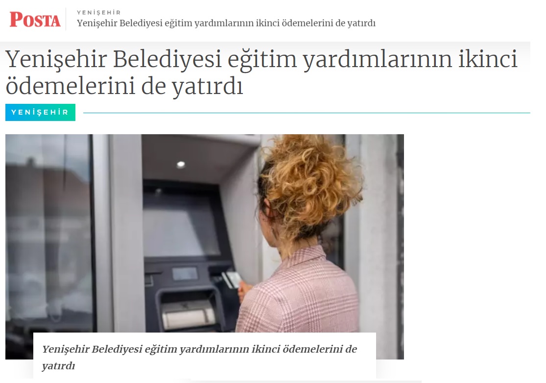 Yenişehir Belediyesi eğitim yardımlarının ikinci ödemelerini de yatırdı