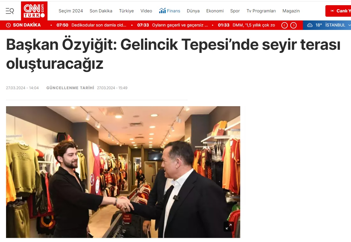 Başkan Özyiğit, “Gelincik Tepesi’nde seyir terası oluşturacağız”