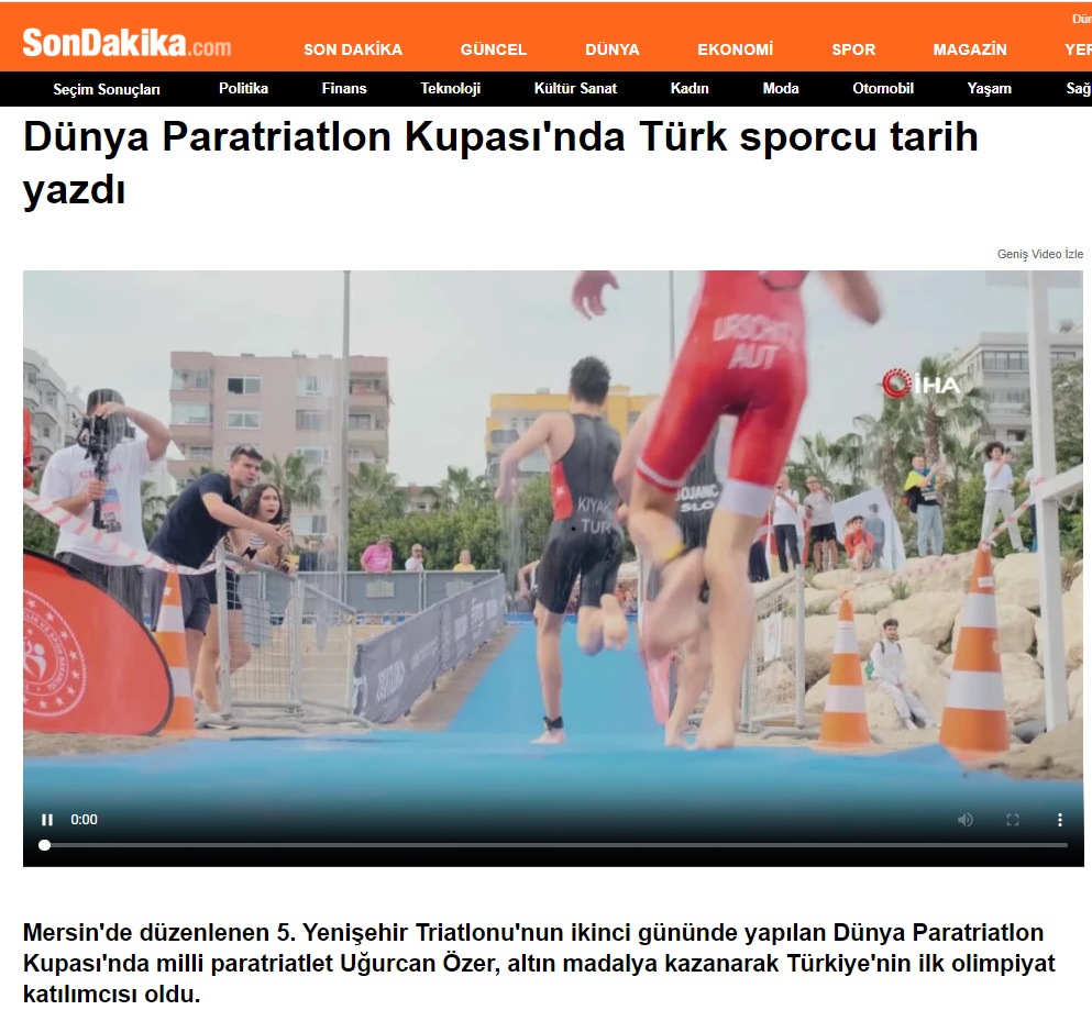 Dünya Paratriatlon Kupası'nda Türk sporcu tarih yazdı