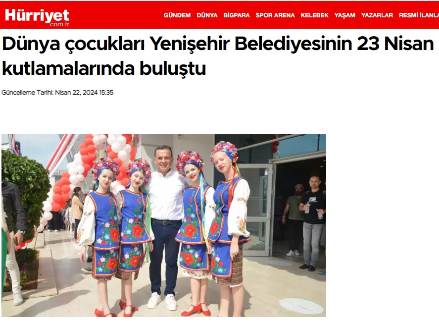 Dünya çocukları Yenişehir Belediyesinin 23 Nisan kutlamalarında buluştu