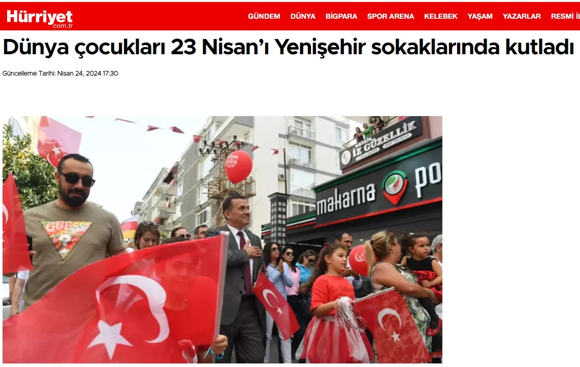 Dünya çocukları 23 Nisan’ı Yenişehir sokaklarında kutladı