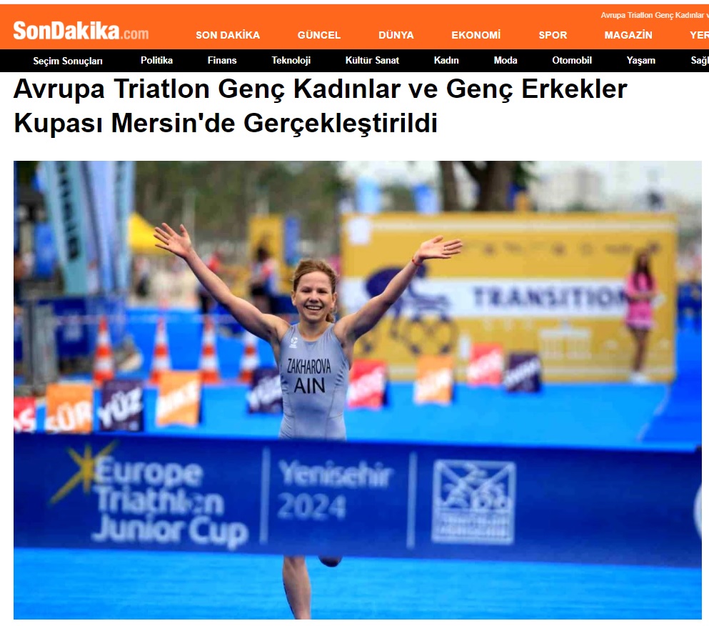Avrupa Triatlon Genç Kadınlar ve Genç Erkekler Kupası Mersin'de Gerçekleştirildi