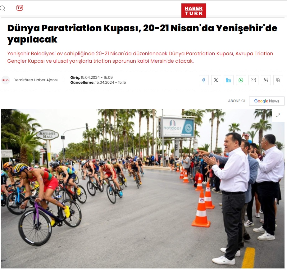 Yenişehir Belediyesi Dünya Paratriatlon Kupası yarışlarına ev sahipliği yapacak