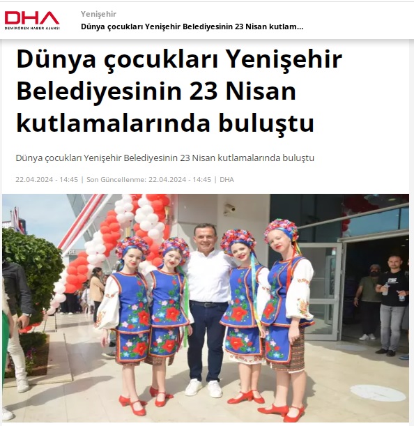 Dünya çocukları Yenişehir Belediyesinin 23 Nisan kutlamalarında buluştu