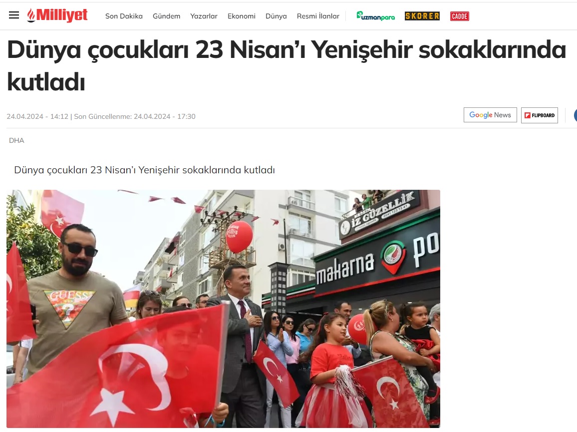 Dünya çocukları 23 Nisan’ı Yenişehir sokaklarında kutladı