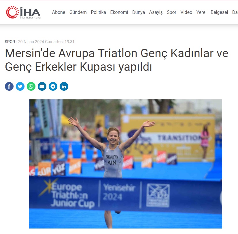 Mersin’de Avrupa Triatlon Genç Kadınlar ve Genç Erkekler Kupası yapıldı