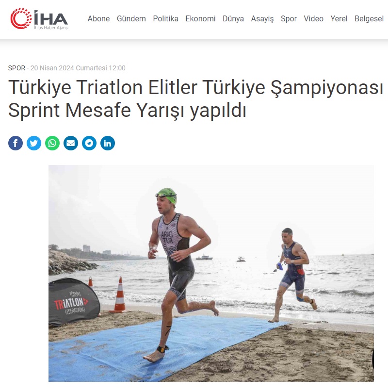 Türkiye Triatlon Elitler Türkiye Şampiyonası Sprint Mesafe Yarışı yapıldı