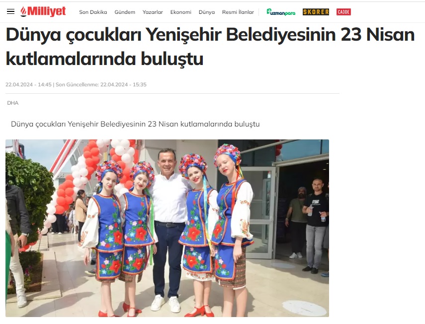 Dünya çocukları Yenişehir Belediyesinin 23 Nisan kutlamalarında buluştu