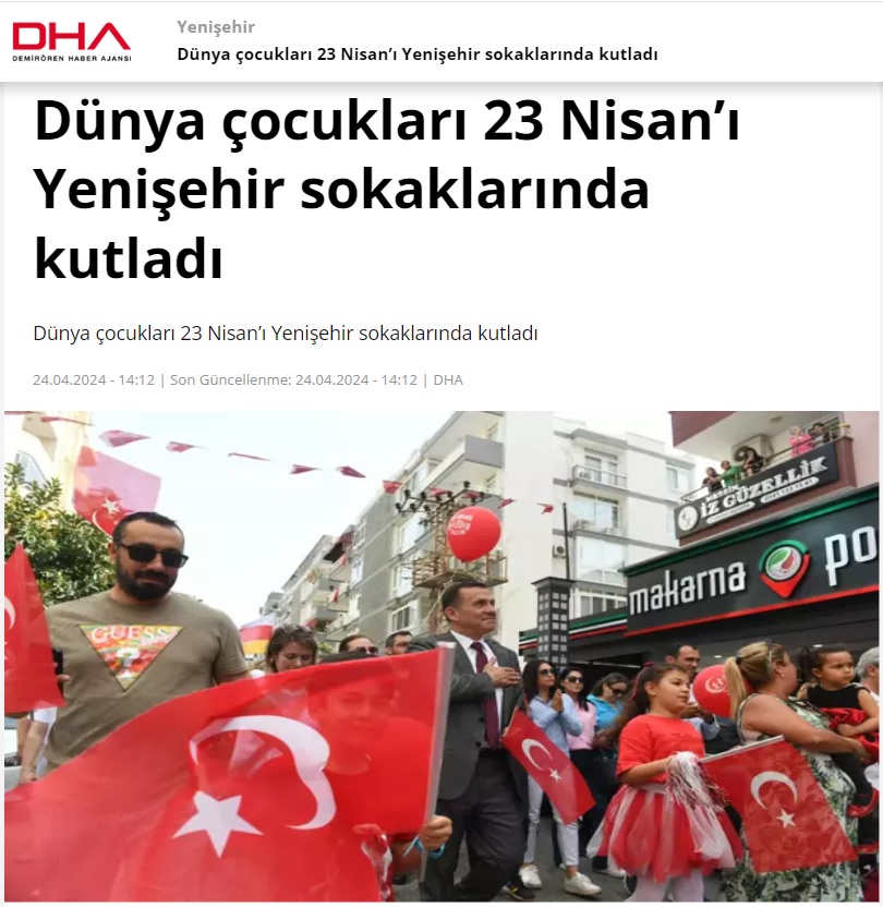 Dünya çocukları 23 Nisan’ı Yenişehir sokaklarında kutladı