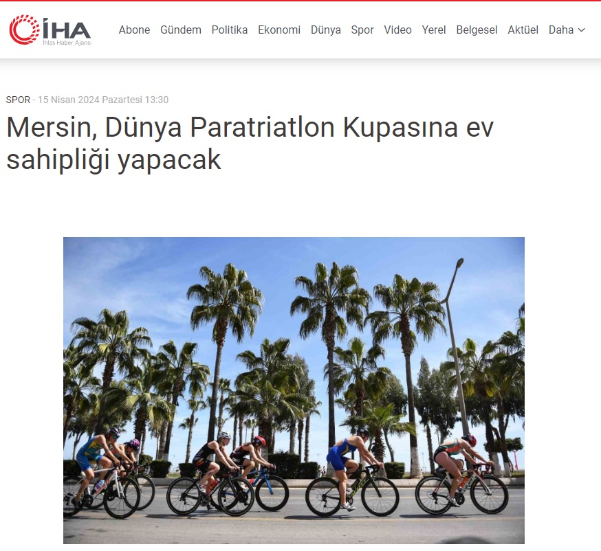 Yenişehir Belediyesi Dünya Paratriatlon Kupası yarışlarına ev sahipliği yapacak