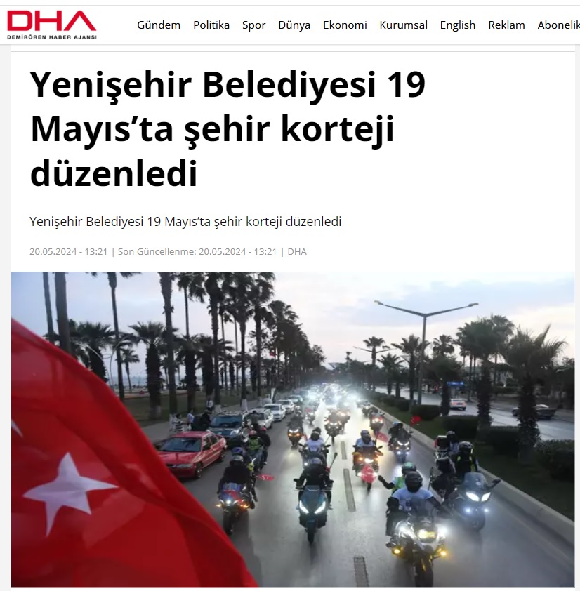 Yenişehir Belediyesi 19 Mayıs’ta şehir korteji düzenledi