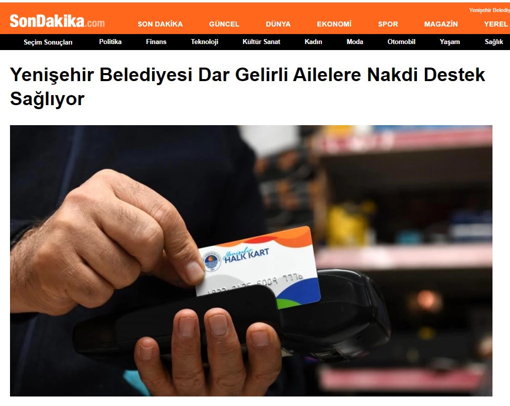 Yenişehir Belediyesi halk kartın aylık tutarlarını yatırdı