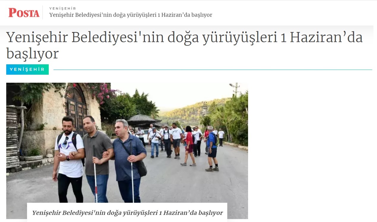 Yenişehir Belediyesinin doğa yürüyüşleri 1 Haziran’da başlıyor