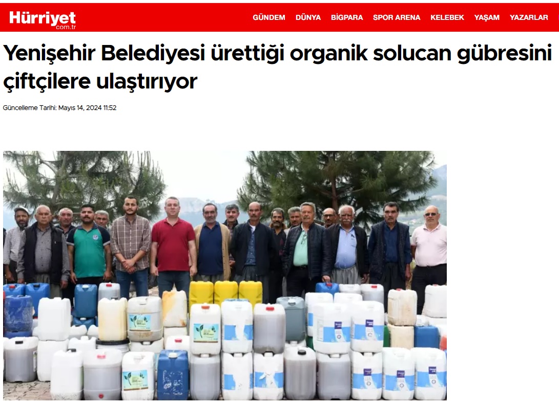 Yenişehir Belediyesi ürettiği organik solucan gübresini çiftçilere ulaştırıyor