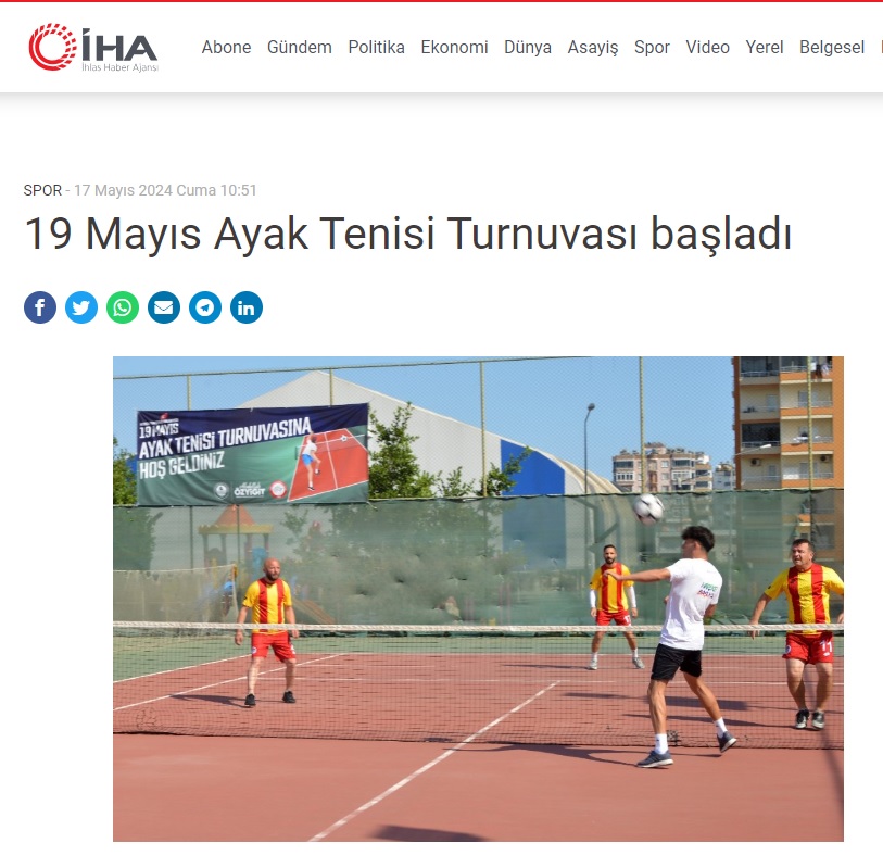 Yenişehir Belediyesi 19 Mayıs Ayak Tenisi Turnuvası başladı
