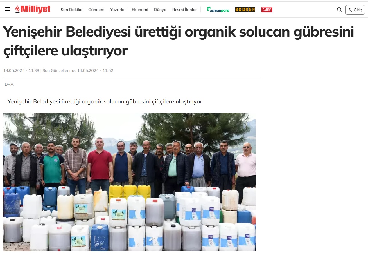 Yenişehir Belediyesi ürettiği organik solucan gübresini çiftçilere ulaştırıyor