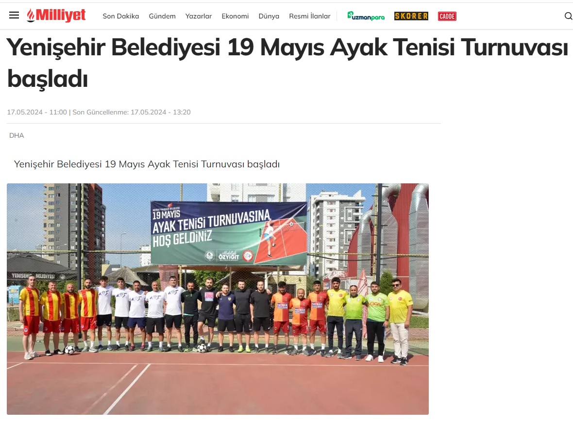 Yenişehir Belediyesi 19 Mayıs Ayak Tenisi Turnuvası başladı
