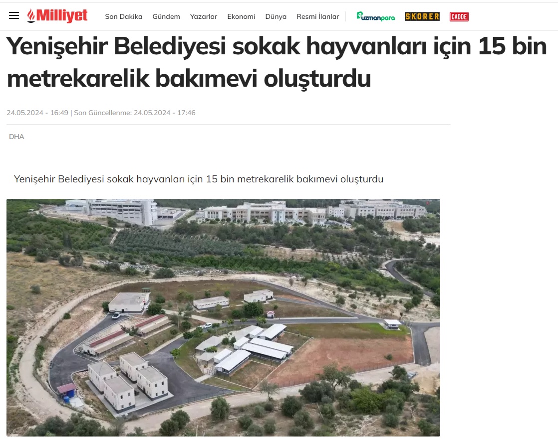 Yenişehir Belediyesi sokak hayvanları için 15 bin metrekarelik bakımevi oluşturdu