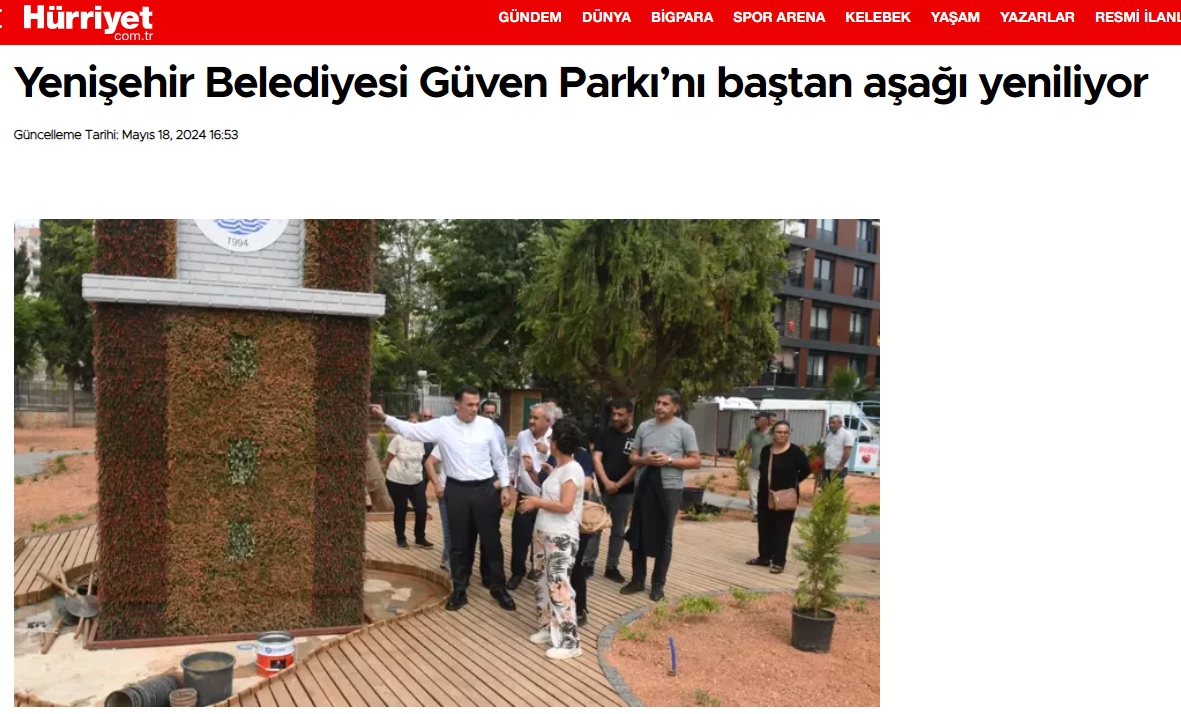 Başkan Abdullah Özyiğit Güven Park’taki yenileme çalışmalarını inceledi