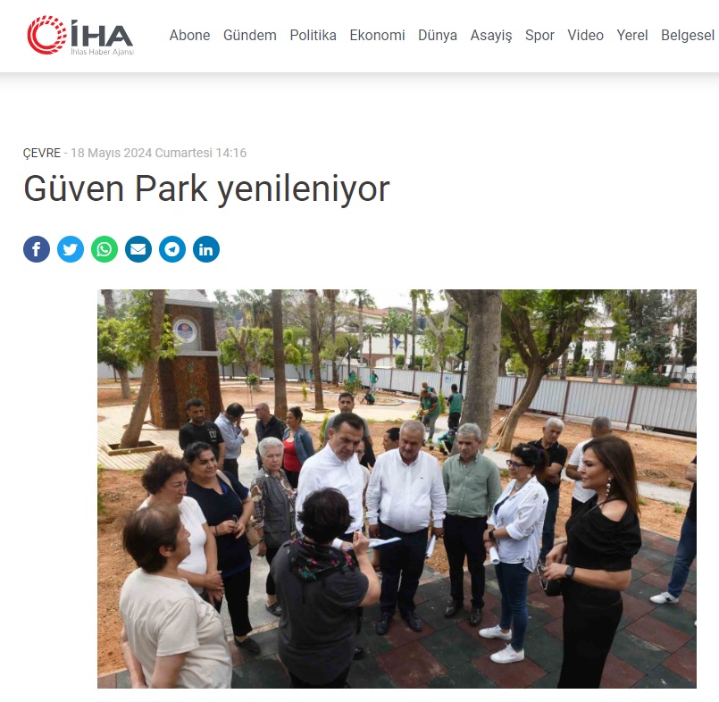 Başkan Abdullah Özyiğit Güven Park’taki yenileme çalışmalarını inceledi