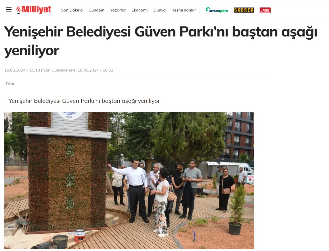 Başkan Abdullah Özyiğit Güven Park’taki yenileme çalışmalarını inceledi