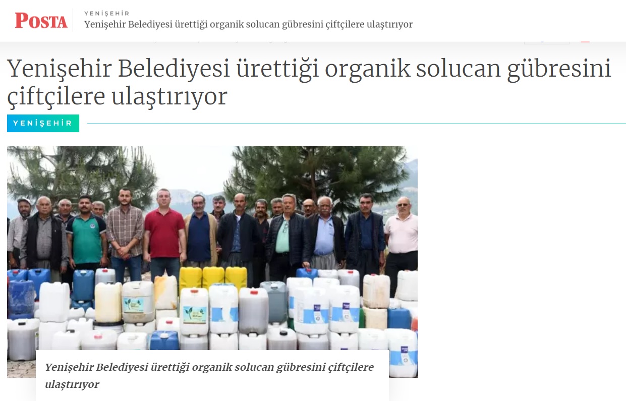 Yenişehir Belediyesi ürettiği organik solucan gübresini çiftçilere ulaştırıyor
