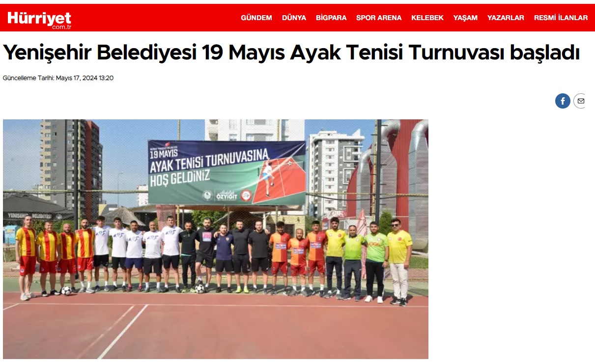 Yenişehir Belediyesi 19 Mayıs Ayak Tenisi Turnuvası başladı