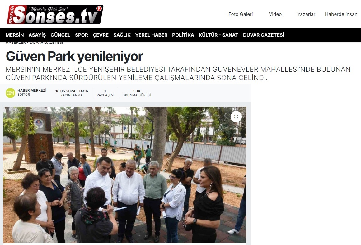 Başkan Abdullah Özyiğit Güven Park’taki yenileme çalışmalarını inceledi