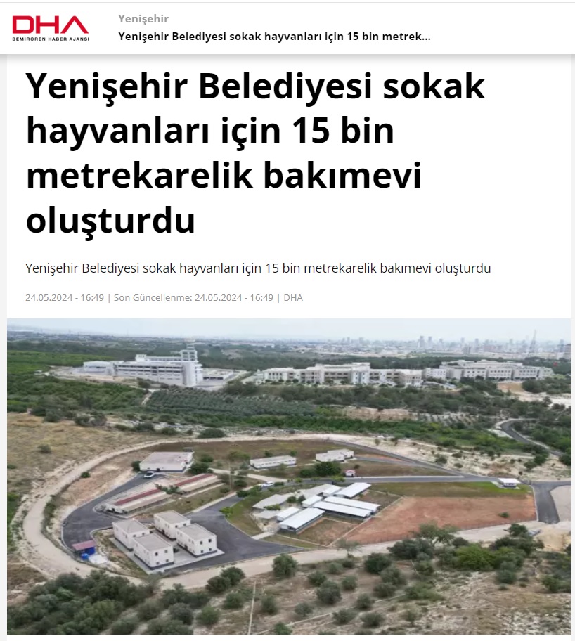 Yenişehir Belediyesi sokak hayvanları için 15 bin metrekarelik bakımevi oluşturdu