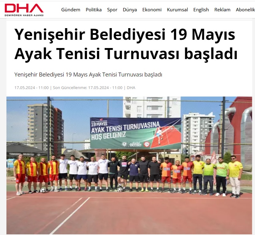 Yenişehir Belediyesi 19 Mayıs Ayak Tenisi Turnuvası başladı