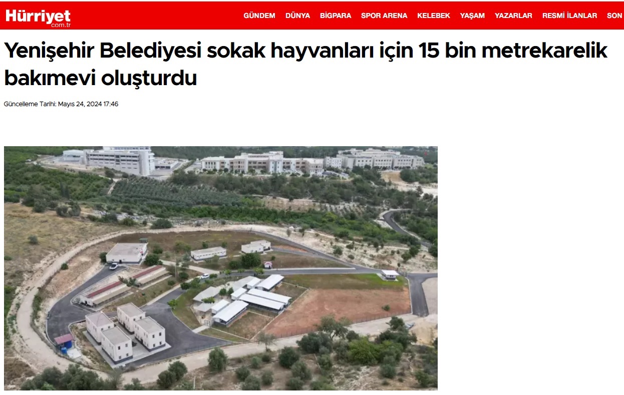 Yenişehir Belediyesi sokak hayvanları için 15 bin metrekarelik bakımevi oluşturdu