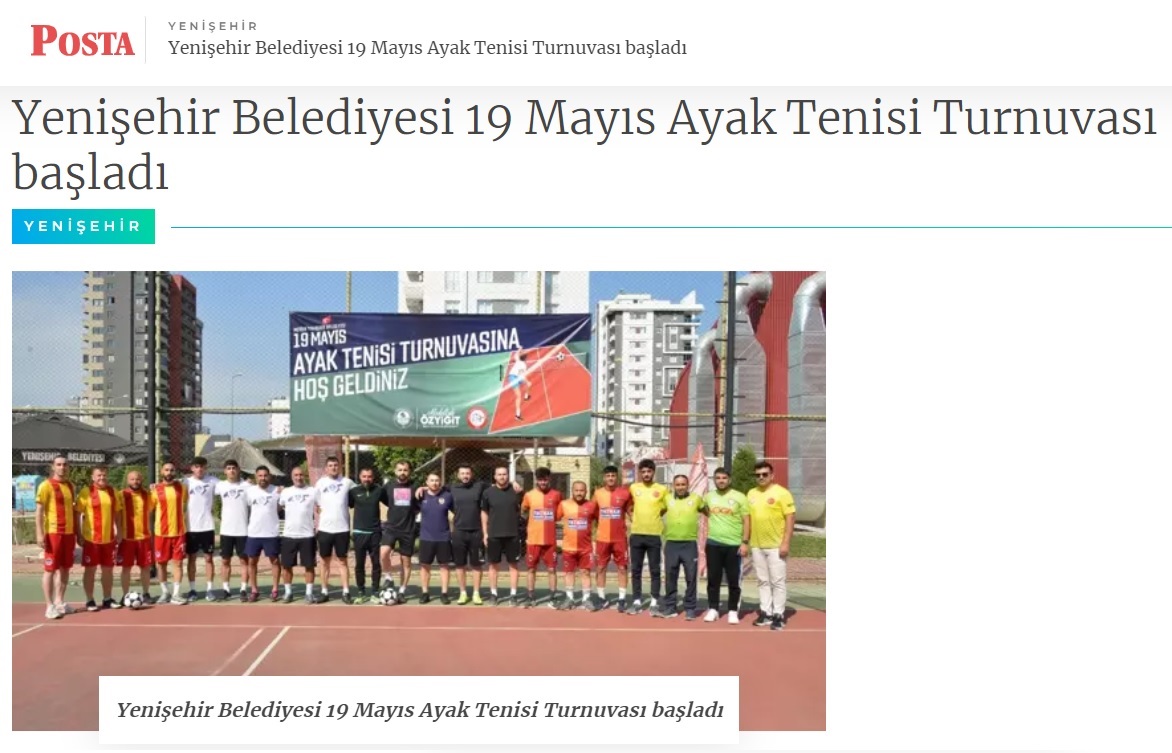 Yenişehir Belediyesi 19 Mayıs Ayak Tenisi Turnuvası başladı