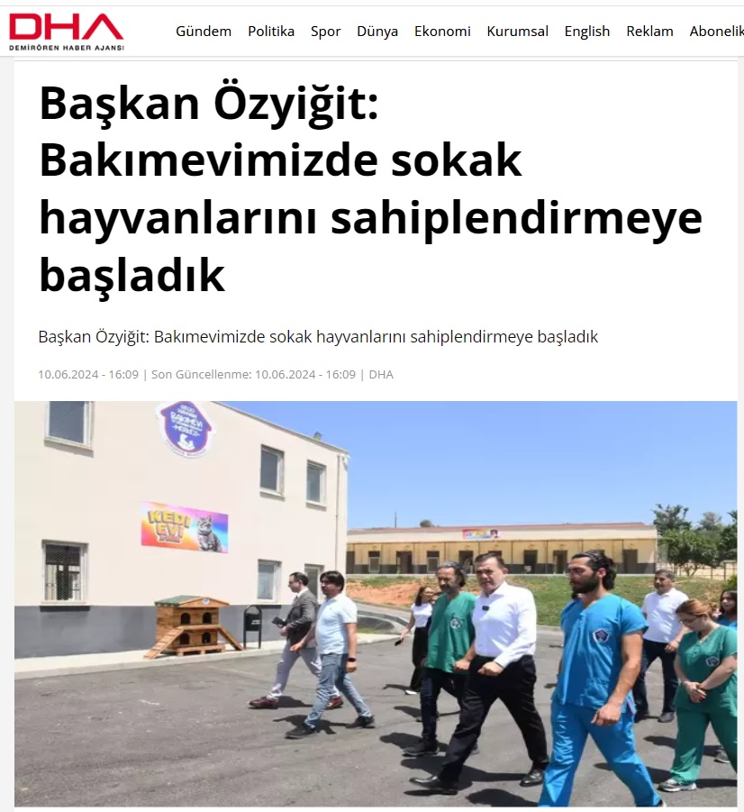 Başkan Özyiğit, “Bakımevimizde sokak hayvanlarını sahiplendirmeye başladık”