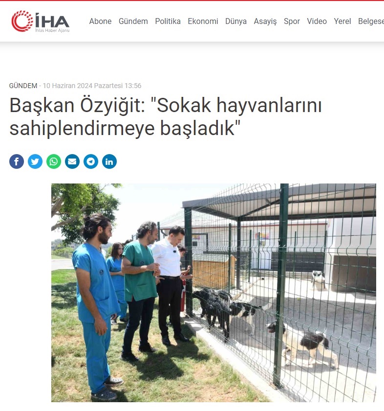 Başkan Özyiğit, “Bakımevimizde sokak hayvanlarını sahiplendirmeye başladık”