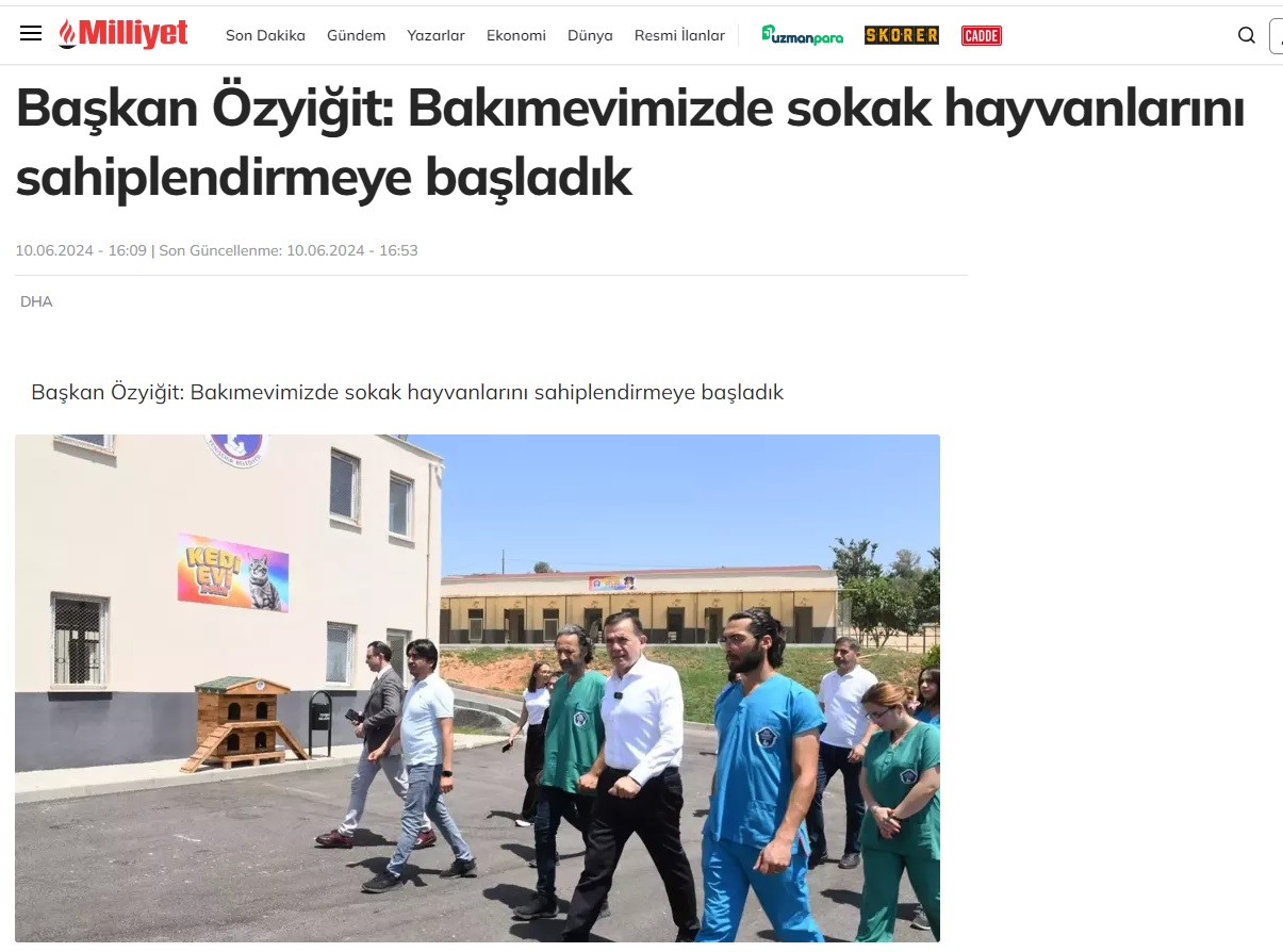Başkan Özyiğit, “Bakımevimizde sokak hayvanlarını sahiplendirmeye başladık”