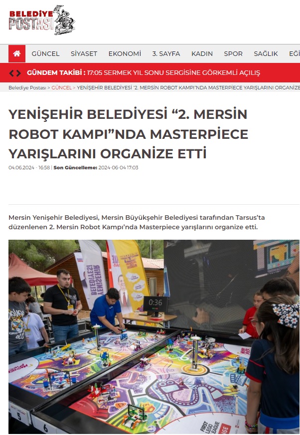 Yenişehir Belediyesi “2. Mersin Robot Kampı”nda Masterpiece yarışlarını organize etti