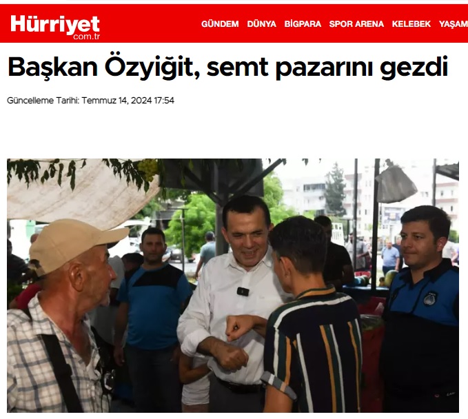 Başkan Abdullah Özyiğit, Aydınlıkevler’de semt pazarını gezdi