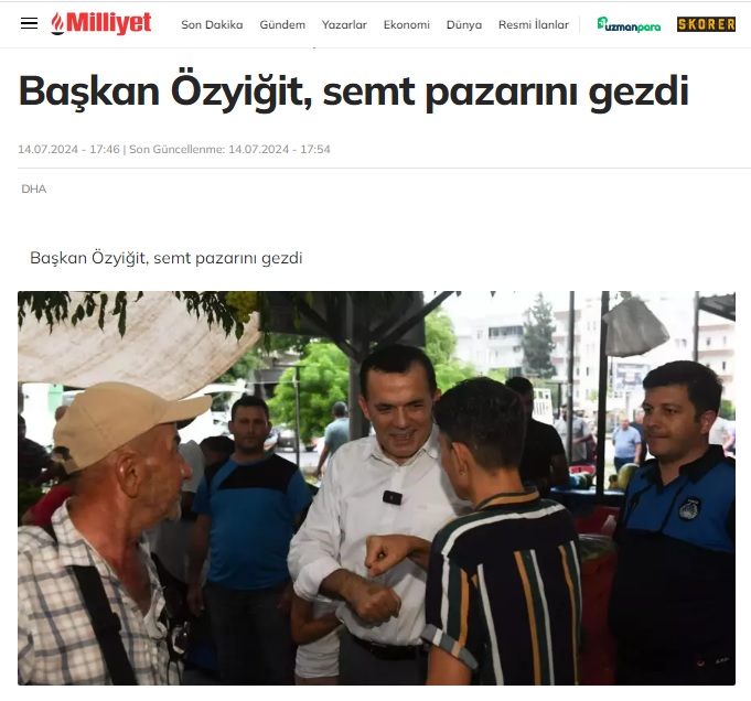 Başkan Abdullah Özyiğit, Aydınlıkevler’de semt pazarını gezdi
