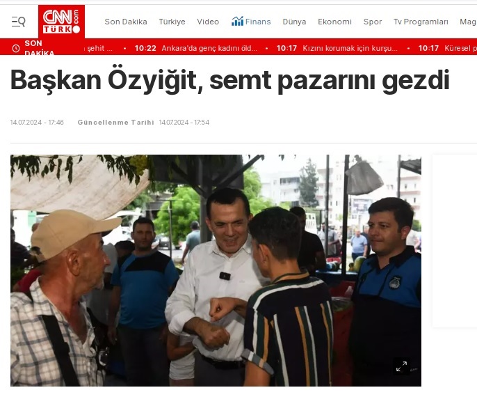 Başkan Abdullah Özyiğit, Aydınlıkevler’de semt pazarını gezdi