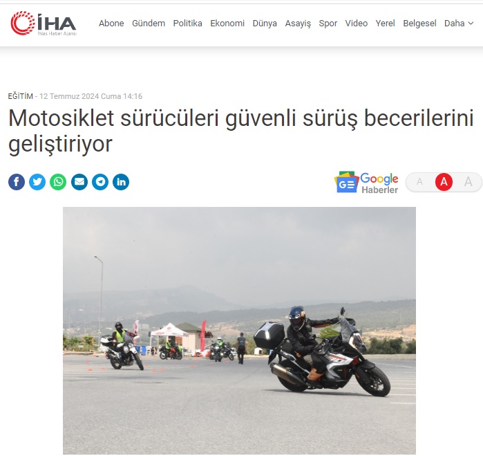 İleri sürüş motosiklet eğitimleri Yenişehir Belediyesinin destekleriyle veriliyor