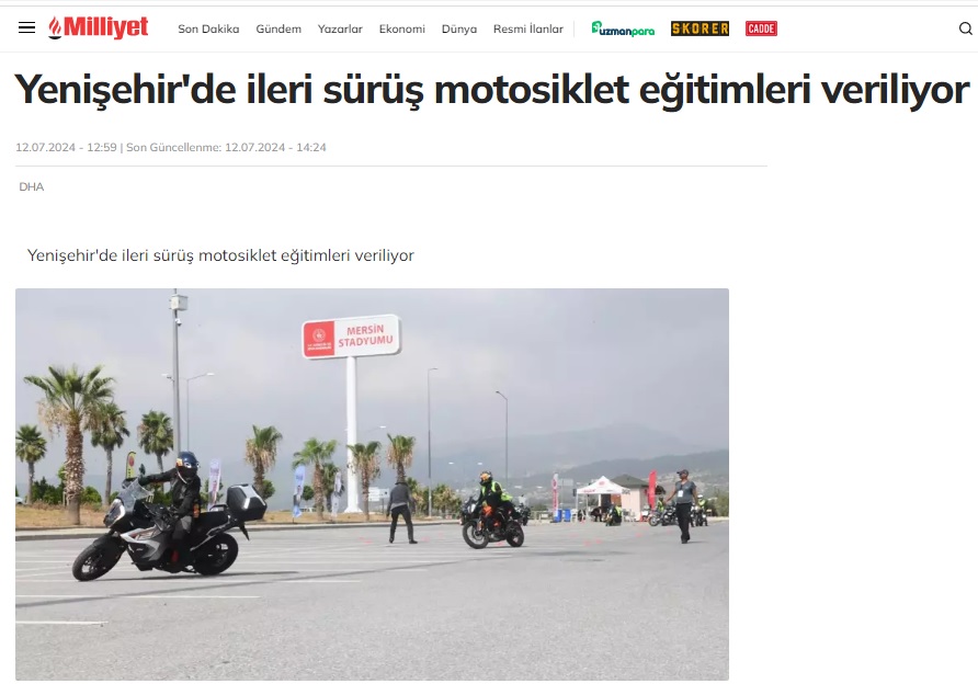 İleri sürüş motosiklet eğitimleri Yenişehir Belediyesinin destekleriyle veriliyor