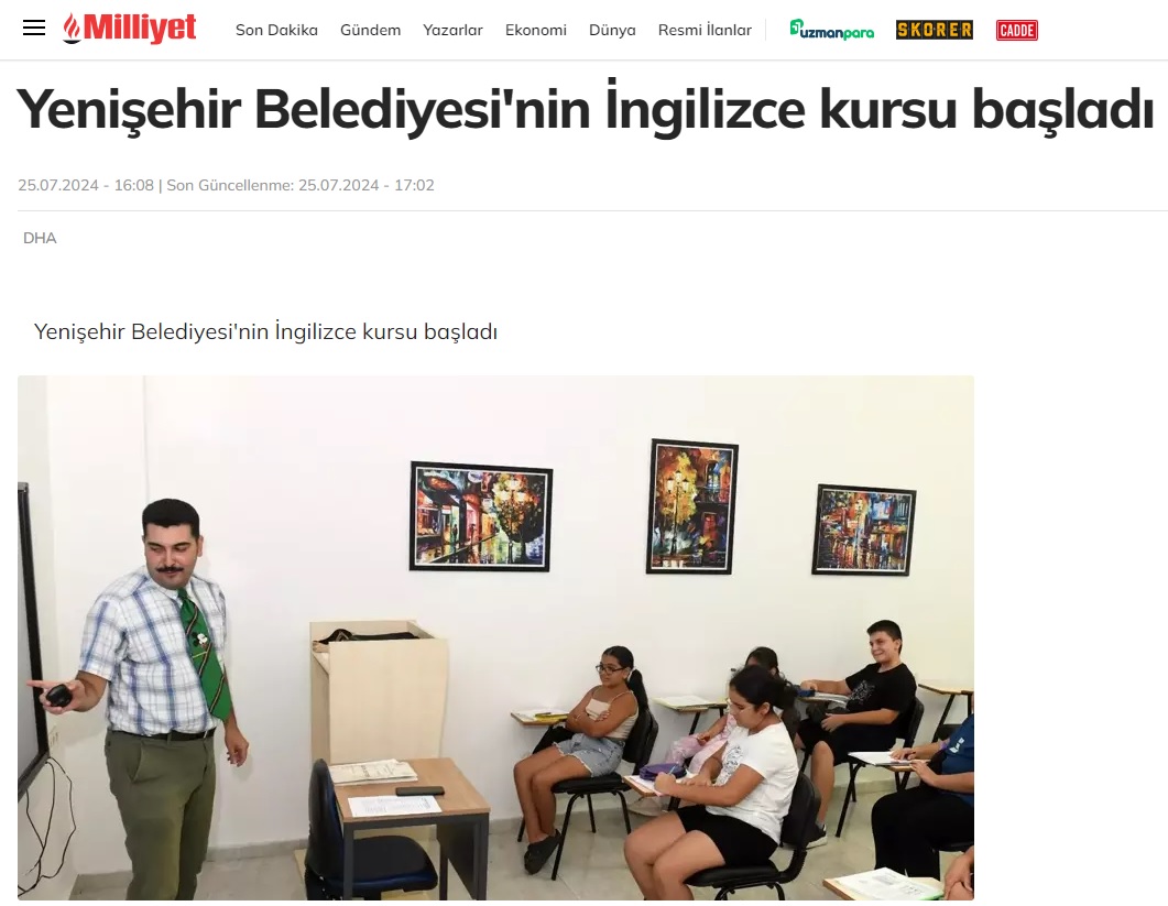 Yenişehir Belediyesinin İngilizce kursu başladı