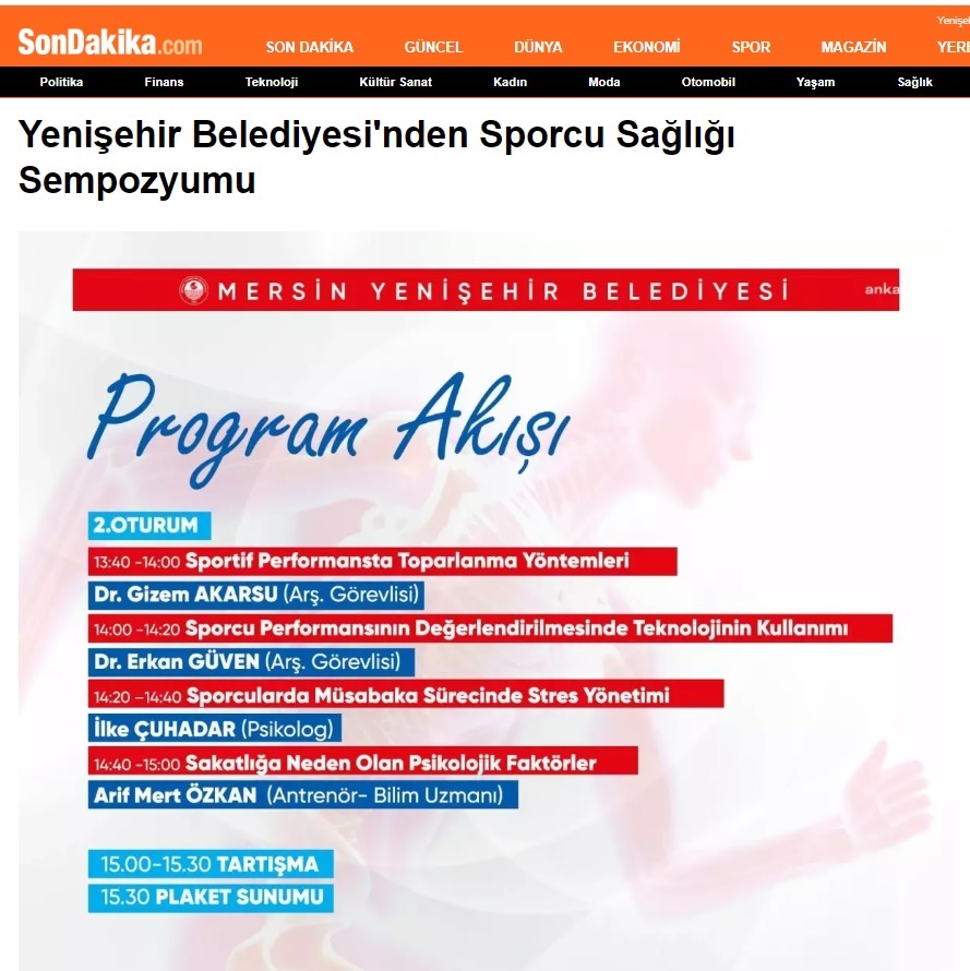 Yenişehir Belediyesi sporcu sağlığı sempozyumu düzenliyor