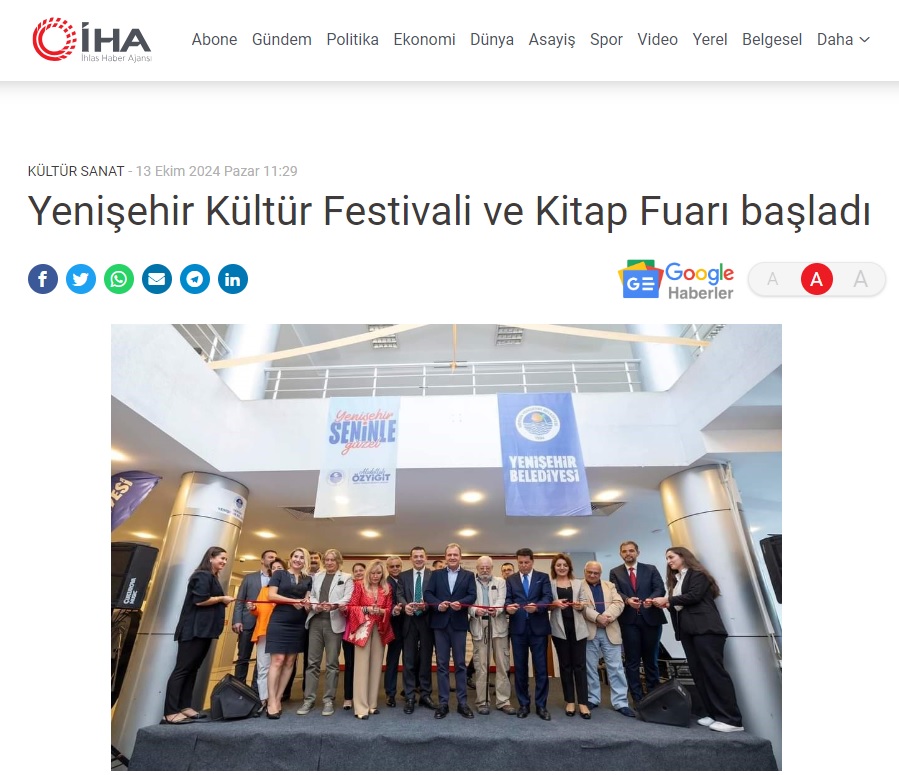 Uluslararası Yenişehir Kültür Festivali ve Kitap Fuarı başladı