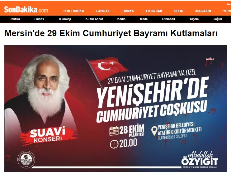 Yenişehir Belediyesi Suavi’yi Mersinlilerle buluşturuyor